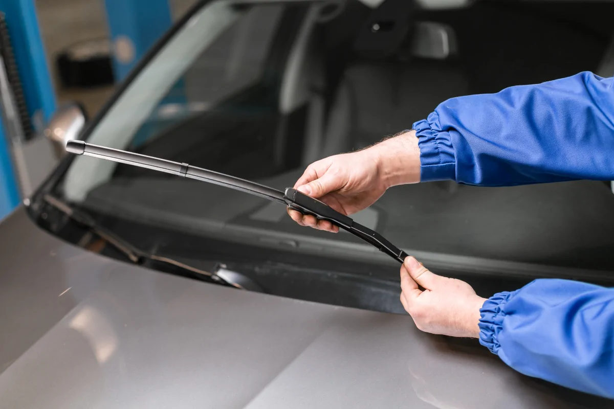 Person inspecting wipers